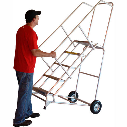 Ladders Rolling Aluminum Ladders 7 Step 18"W Aluminum Wheelbarrow