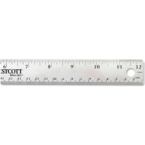 1mm x 30cm Metal & Red Rubber Westcott New Details about   Ruler Standard & Metric 1/32" x 12" 
