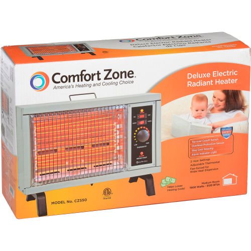 Heaters Portable Electric Comfort Zone 174 Electric Radiant