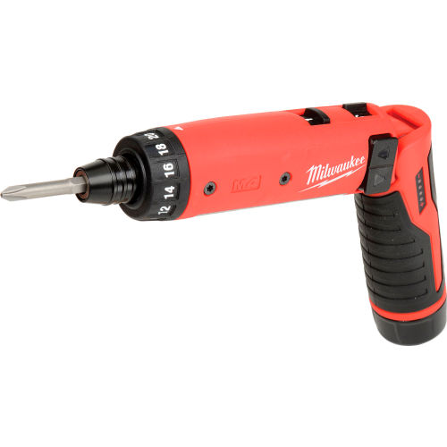 Hex 4V Lithium-Ion 2-Speed 21 Clutch MILWAUKEE Cordless Screwdriver Kit 1//4 in