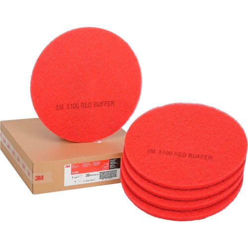 Case of 5-3M Red Floor Buffer Pad 5100 for sale online 