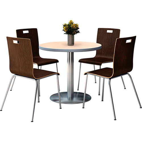 Tables Restaurant Breakroom Tables Kfi 36 Round Dining Table 4 Chair Set Natural Table Top With Espresso Chairs B1799504 Globalindustrial Com