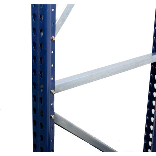 Interlake Mecalux Pallet Rack Tear Drop Upright Frame Bolted 240 H X 42 D 33 119 Lbs Cap Blue B Globalindustrial Com