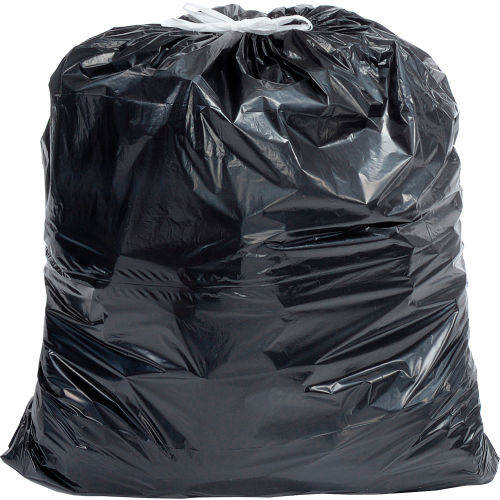 Draw Tuff Industrial Drawstring Trash Bags 55 Gal Black 1 4 Mil 100 Case B Globalindustrial Com