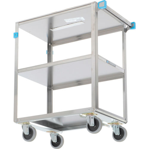 Lakeside 444 Heavy Duty Utility Cart 22-3//8 x 39-1//4 x 37-1//4 Stainless Steel 500 lb Capacity 3 Shelves