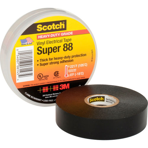 3M 88-SUPER-3/4X66FT Scotch Premium Vinyl Electrical Tape 3/4" x 66' 10 Pack 