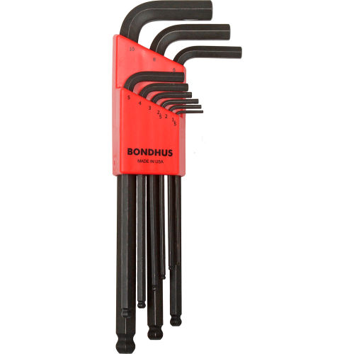 Fold-Up SAE/Metric #14130 34pc Bondhus USA Triple Pack Hex Ball End L-Wrenches 