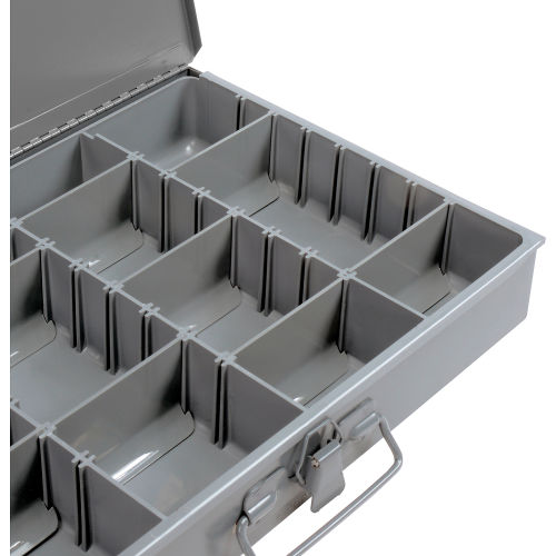 Durham Steel Scoop Compartment Box 215 95 Adjustable Compartment 13 3 8 X 9 1 4 X 2 Pkg Qty 6 B481930 Globalindustrial Com