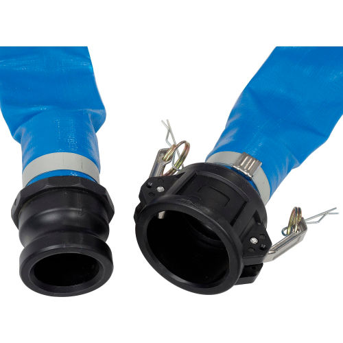 Apache 98138049 2" X 50 Blue PVC Lay-flat Discharge Hose With Poly Cam Lock for sale online 