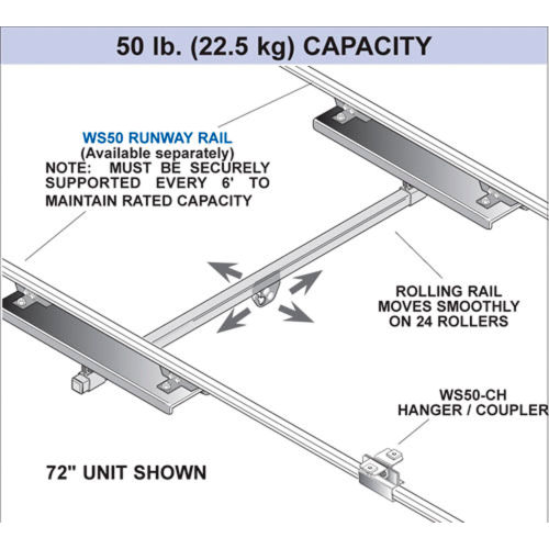 250 Lb Capacity Hubbell WS60-ET12 Heavy Duty Overhead Tool Crane Kit 12ft