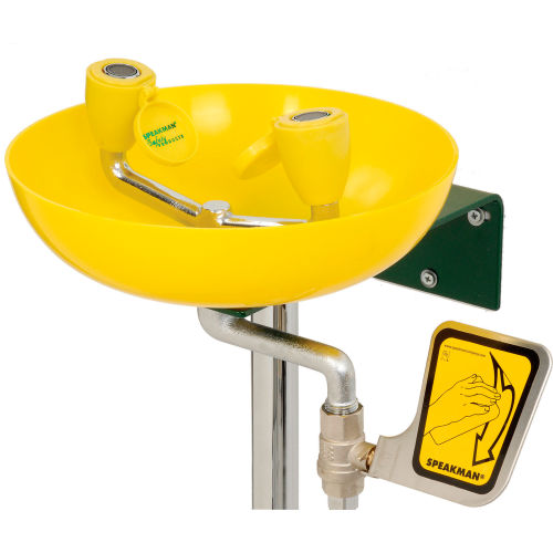 Speakman Yellow SE580 Traditional Series Wall Mounted Emergency Eyewash Bowl for sale online 