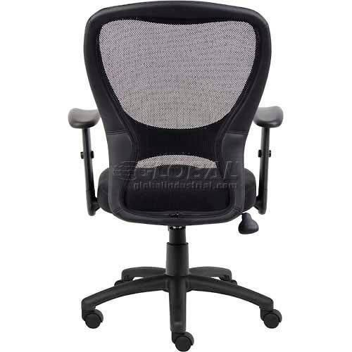 Interion Mesh Task Chair With Arms Fabric High Back Black B251196 Globalindustrial Com