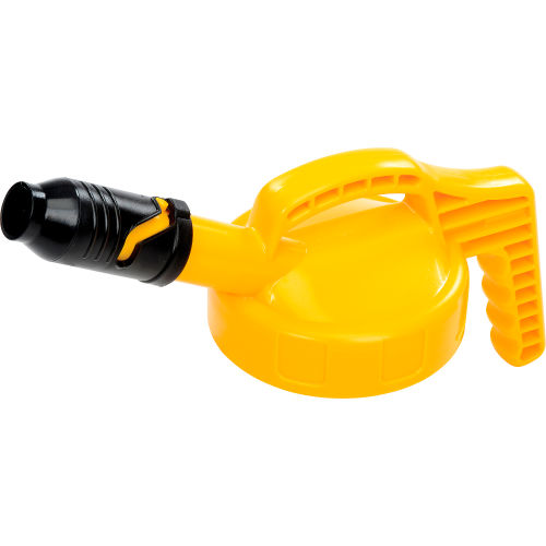 Oil Safe 100509 Stumpy Spout Lid,W/1 In Outlet,Yellow 