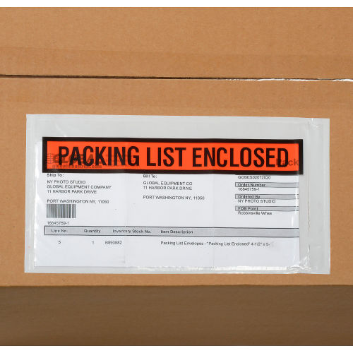 50 4 1/2" x 5 1/2" Pres-Quick Preasure Sensitive Packing List Envelopes USA 