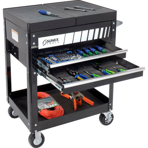 Tool Boxes, Storage & Organization Carts Sunex Tools 8035 29" 2 Drawer Slide Top Black Tool