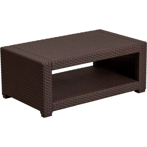 Flash Furniture Outdoor Faux Rattan Coffee Table Chocolate Brown B2263409 Global Com - Rattan Coffee Table Set Outdoor Flash Furniture Outdoor Faux Rattan Coffee Table Chocolate Brown B2263409 Global Com - Rattan Coffee Table Set Outdoor