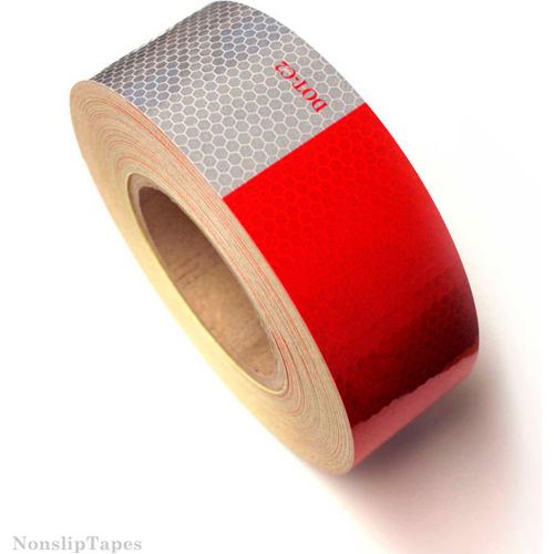 2 ROLLS  WHITE RED Reflective  Conspicuity Tape 2" x 100' 7-11 REPEATING DOT-C2 