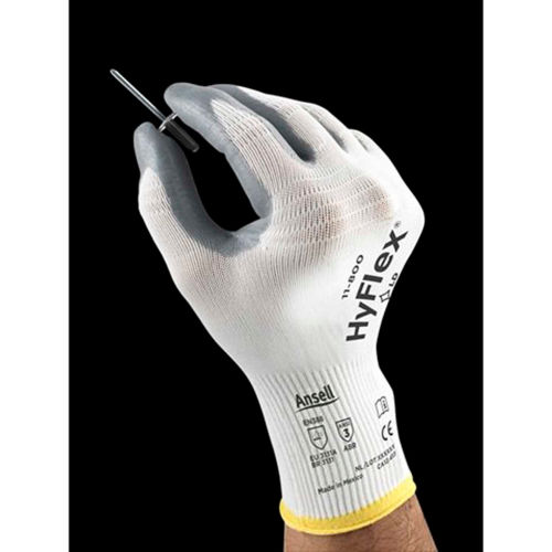 Ansell HyFlex 11-800 Nitrile Foam Palm Coated Knitted Gloves ** 12 Pairs ** New 