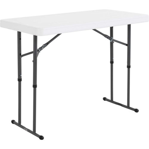 Adjustable Height Plastic Folding Table, 48 Folding Table White