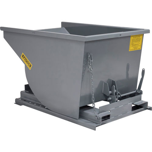 ES Wright Self Dumping Forklift Hopper in. Gray 64 x 57-3/4 x 46 2 Cubic Yard 4,000 lb Capacity Overall L x W x H
