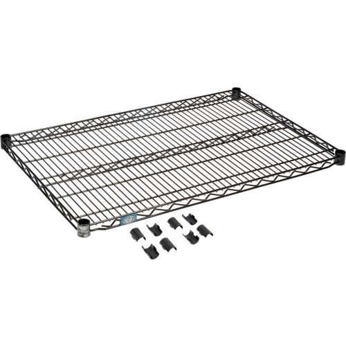 Nexel S2436EP Silver Epoxy Wire Shelf 36W x 24D with Clips