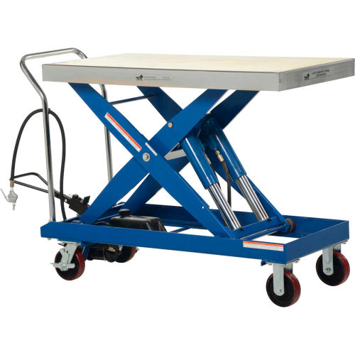 Pneumatic Hydraulic Mobile Scissor Lift, Air Lift Table Cart