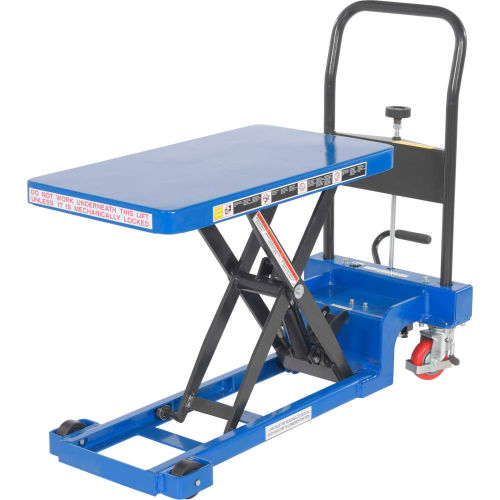 Auto Shift Hydraulic Scissor Lift Cart, Low Profile Mobile Lift Table