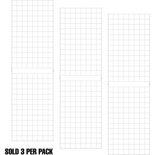 2 x 7 portable wire grid wall panel semi gloss white pkg qty 3 b2400210 globalindustrial com