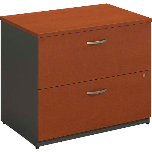 Desks Desk Shell Collections Bush Furniture Lateral File Cabinet 2 Drawer With Single Handle Pulls Auburn Maple Series C B473804 Globalindustrial Com