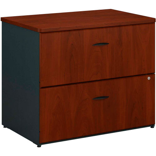 Desks Steel Office Collections Bush Furniture 2 Drawer Lateral File Cabinet Assembled Hansen Cherry Series A B474061 Globalindustrial Com