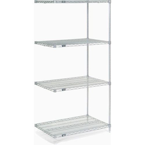 Nexel S2436EP Silver Epoxy Wire Shelf 36W x 24D with Clips