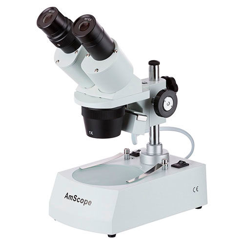 10X-30X Cordless LED Student Binocular Stereo Microscope w Top & Bottom Lights 