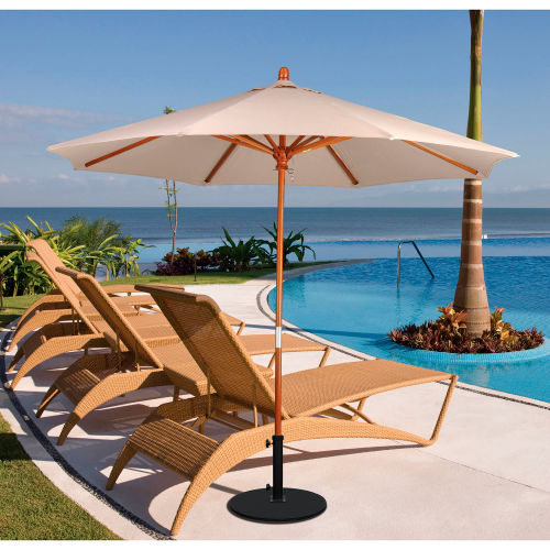 Outdoor Furniture Equipment Umbrellas Bases California Umbrella 7 5 Patio Umbrella Olefin Antique Beige Hardwood Pole Grove Series B2350336 Globalindustrial Com