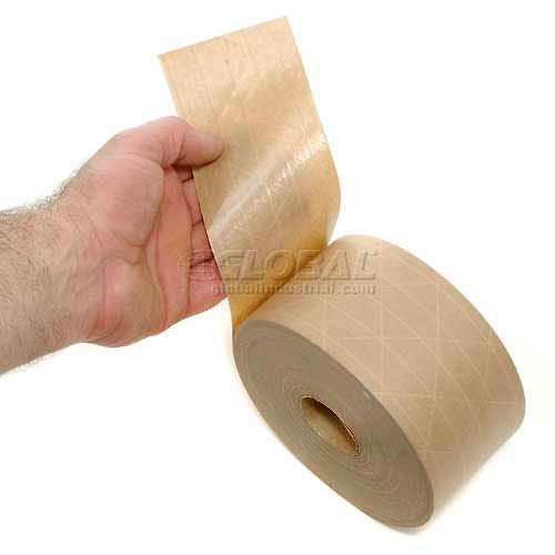 Kraft Reinforced Water Activated Tape 3'' x 450' 10/CS The Boxery 