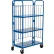 Vestil Steel Folding Container Shelf Truck w/2 Shelves, 990 lb. Capacity, 34"L x 18"W x 58"H, Blue