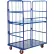 Vestil Steel Folding Container Shelf Truck w/2 Shelves, 1100 lb. Cap, 43"L x 31-1/2"W x 67"H, Blue