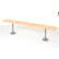 Global Industrial™ Locker Room Bench, Hardwood With Steel Tube Pedestal Legs, 48 x 9-1/2 x 17