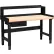 Global Industrial™ 48 x 36 Adj Height Workbench w/Drawer&Riser, Black- Maple Safety Edge Top