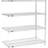 Nexel® 4 Shelf, Chrome Wire Shelving Unit, Add On, 24"W x 14"D x 63"H
