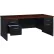 Hirsh Industries® Modular Steel Desk - Double Pedestal - 72 x 36 - Black/Walnut