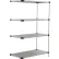 Nexel® 4 Shelf, Stainless Steel Solid Shelving Unit, Add On, 36"W x 18"D x 63"H