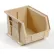 Global Industrial™ Plastic Hang & Stack Bin, 10-3/4"L x 8-1/4"W x 7"H, Beige - Pkg Qty 6