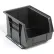 Global Industrial™ Plastic Hang & Stack Bin, 10-3/4"L x 8-1/4"W x 7"H, Black - Pkg Qty 6