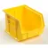 Global Industrial™ Plastic Hang & Stack Bin, 10-3/4"L x 8-1/4"W x 7"H, Yellow - Pkg Qty 6