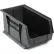 Global Industrial™ Plastic Hang & Stack Bin, 14-3/4"L x 8-1/4"W x 7"H, Black - Pkg Qty 12