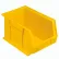 Global Industrial™ Plastic Hang & Stack Bin, 13-5/8"L x 8-1/4"W x 8"H, Yellow - Pkg Qty 12