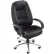 Interion® Executive Chair With High Back & Fixed Arms, Bonded Leather/Saddle Stitching, Black