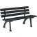 Global Industrial™ 4' Park Bench w/ Backrest, Black