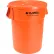 Global Industrial™ Plastic Trash Can with Lid - 44 Gallon Bright Orange