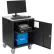 Global Industrial™ Mobile Powered Audio Visual Cart w/ Lockable Cabinet, 480WH Battery, Black
